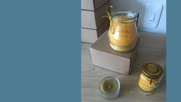 Velas en envase de vidrio