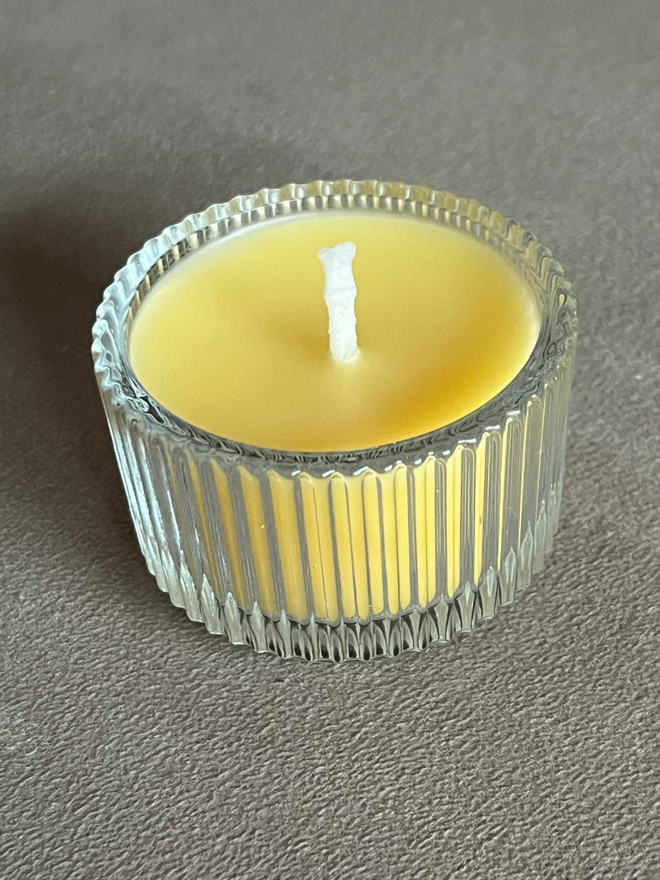 Vela Candelita vidrio con líneas 🐝