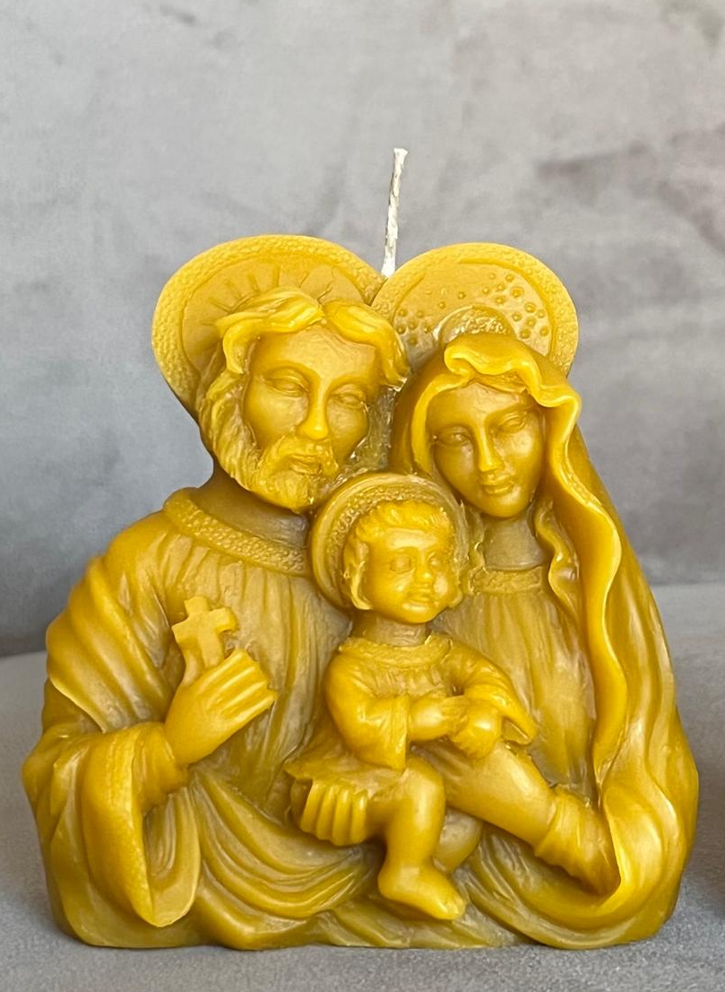Vela Sagrada Familia con aureolas 🐝