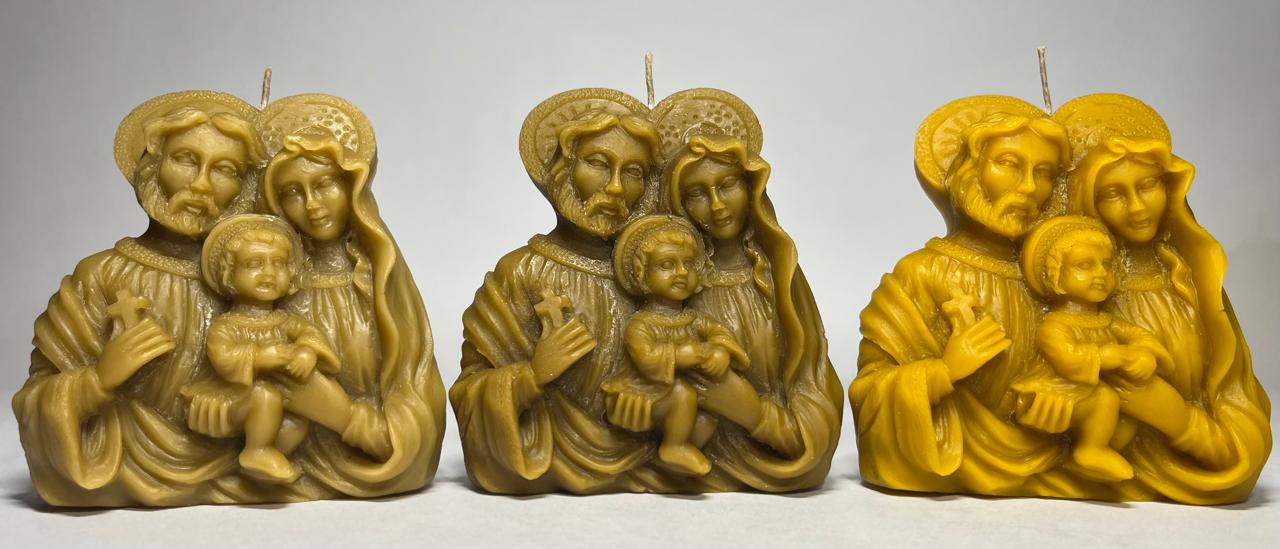 Vela Sagrada Familia con aureolas  🐝